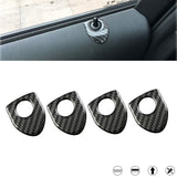 4X Shield Style Carbon Fiber Door Lock Pin Knob Decor Stickers For BMW 1 3 5 7 Series X3 X5 X6