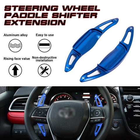 Blue Steering Wheel Paddle Shifter Extension For Toyota Camry Avalon 2018-up