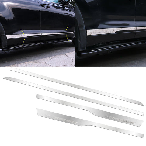 4x Stainless Steel Car Body Door Side Molding Trim Cover for Toyota Highlander 2014-2019