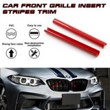 Front Grille Insert Trims Stripes, Front Center Kidney Grilles Trim Compatible with BMW 1 2 3 4 5 6 7 Series F20 F22 F30 F32 G30 G32 G11 (Red)