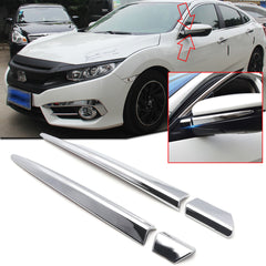 4pcs for Honda Civic 2016-2019 ABS Chrome Car Rear View Side Mirror Strip Cover Trim