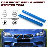 Front Grille Insert Trims Stripes, Front Center Kidney Grilles Trim Compatible with BMW 5 X1 X2 Series F07 F10 F11 F48 F39 (Blue)