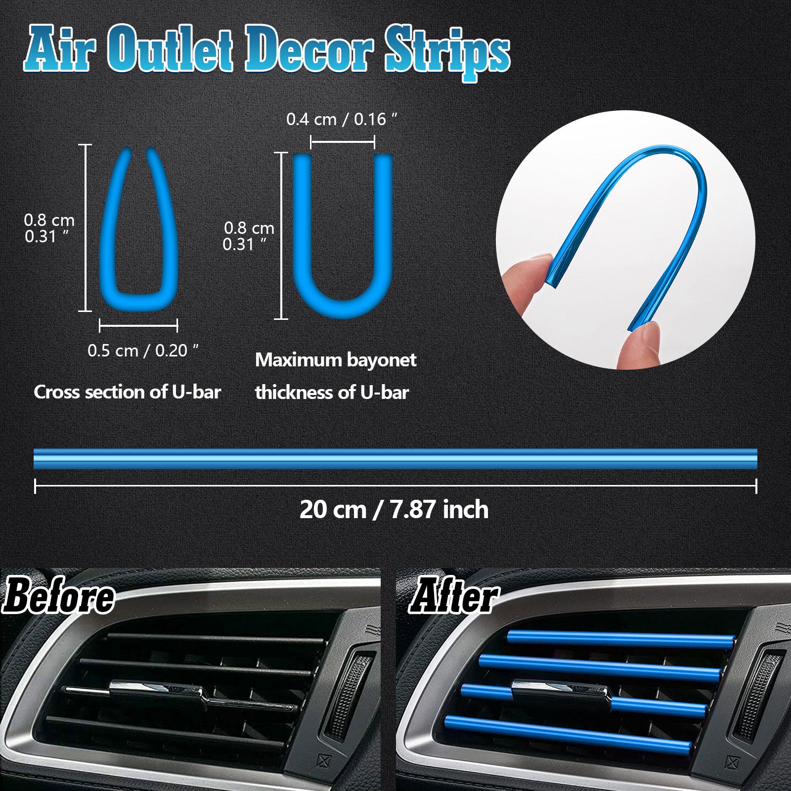 10pcs Car Accessories Interior Soft PVC AC Air Conditioner Outlet Over