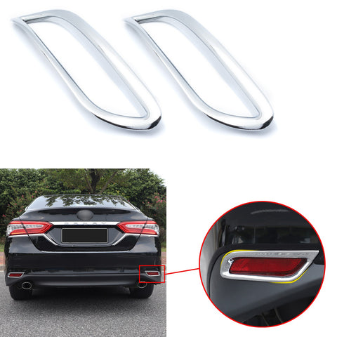 2x ABS Chrome Rear Fog Light Frame Cover Moulding Trim for Toyota Camry SE XSE 2018-2022