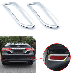 2x ABS Chrome Rear Fog Light Frame Cover Moulding Trim for Toyota Camry SE XSE 2018-2024