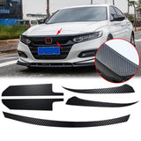 5pcs Red / Carbon Fiber Style Vinyl Front Hood Grille Grill Molding Trim Sticker Decal for Honda Accord 2018 2019