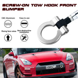 Front Track Racing Aluminum Silver Tow Hook JDM for Nissan GTR Infiniti Q50 Q60