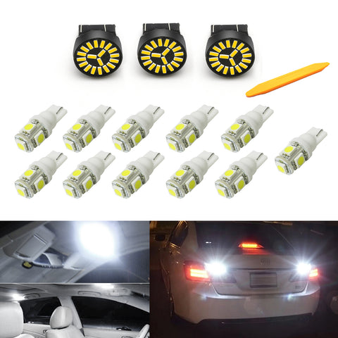 14pcs Interior Lights Back Up Front Side Maker LED For Ford Explorer 2011-2017