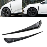 For Honda Civic 2016-2021 Glossy Black Fender Vent Air Wing Overlay Cover Trims