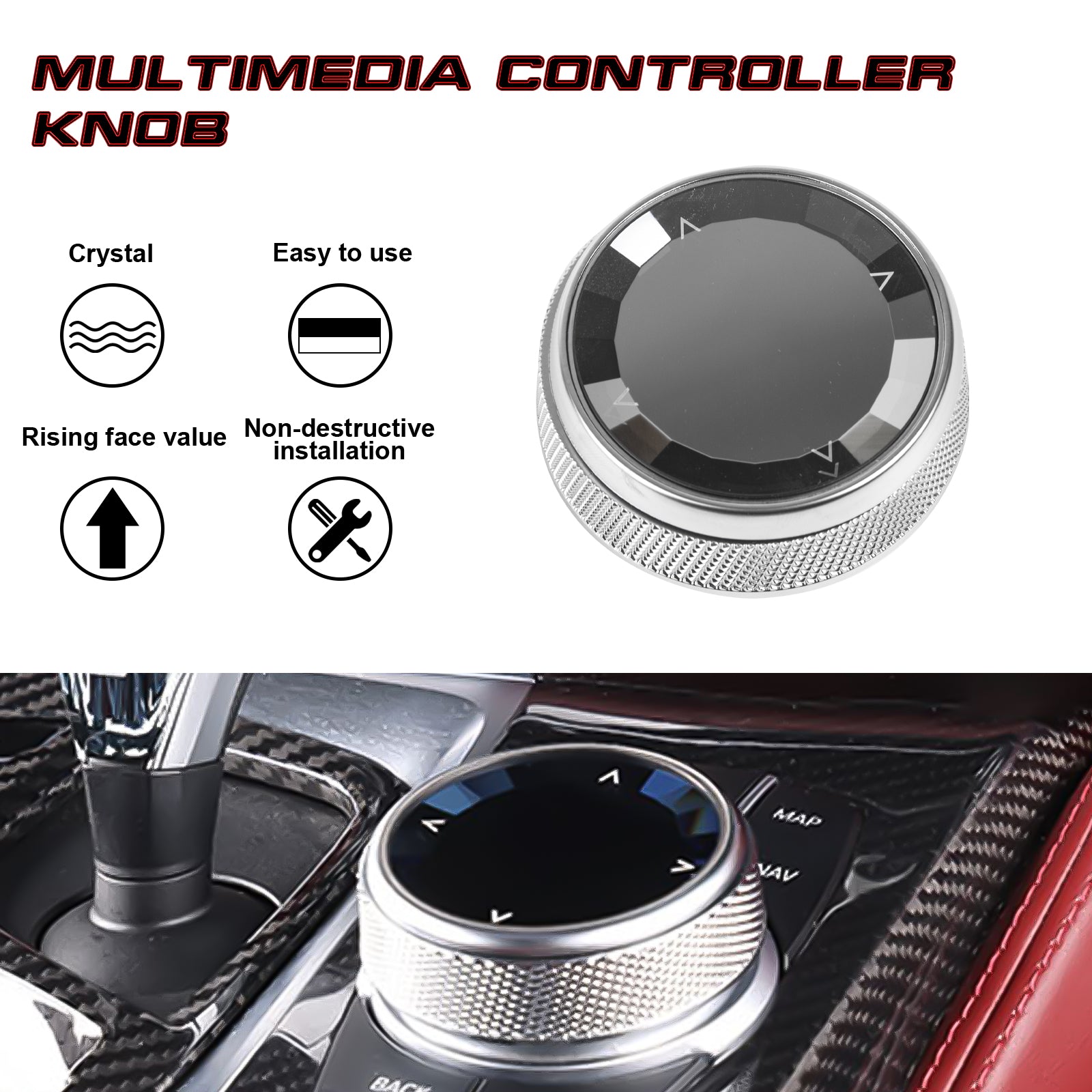 Xotic Tech Console Multimedia Knob Switch Button Cover Trim w/Two Button Stickers Compatible with BMW 2 3 4 5 7 X3 X4 X5 X6 5-Button iDrive(Silver Xotic Tech Console Multimedia Knob Switch Button Cover Trim w/Two Button Stickers Compatible with BMW 2 3 4 5 7 X3 X4 X5 X6 5-Button iDrive(Silver