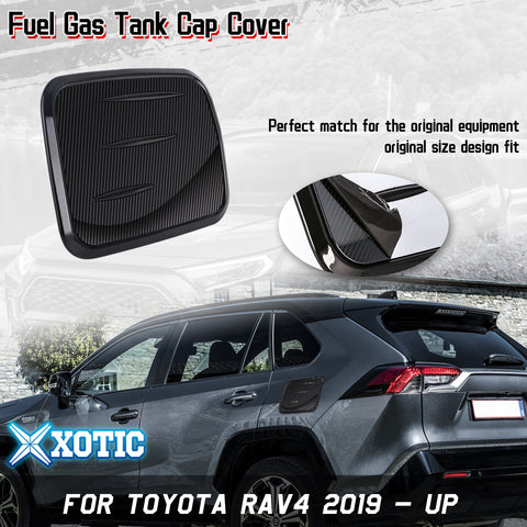 Fuel Tank Gas Box Cap Compatible with Toyota RAV4 2019-2021, Carbon Fiber Black