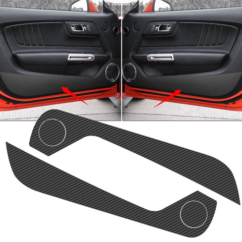 2pcs Carbon Fiber Texture Car Door Protector Anti-kick Sticker Door Side Edge Guard Protective Decal for Ford Mustang 2015-2020