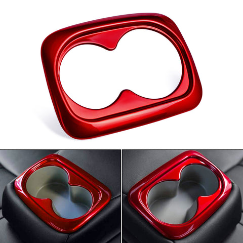 Red Interior ABS Water Cup Holder Cover Trim For Honda Civic 10th-11th 2016-2022