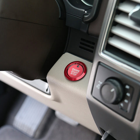 Glossy Red Aluminum Alloy Engine Start Button Cover Trim For Ford F-150 2016-21