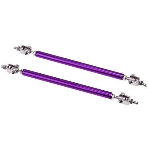 2pc Adjustable 10"-13" Front Bumper Lip Splitter Diffuser Strut Rod Tie Bars Compatible with Most Vehicles [Purple]