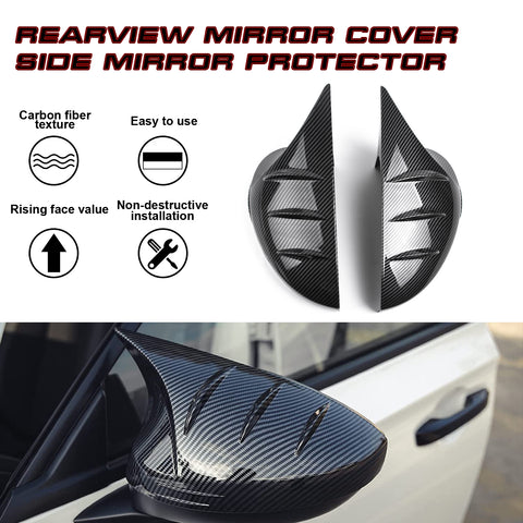 Carbon Fiber Pattern Rearview Side Mirror Cover Protector For Honda Civic 11th