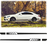 2x Sports Racing Car Graphics Side Lower Body Vinyl Long Stripe Decal Stickers
