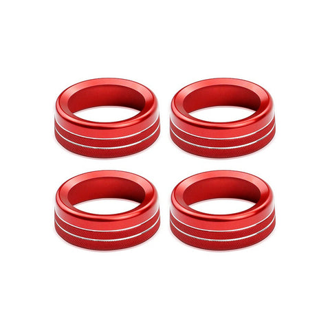 Red AC & 2WD/4WD Switch Control Knob Rings Cover For Toyota Tacoma 2016-2023