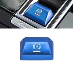Car Interior Parking Brake P Button Switch Knob,Handbrake Button Frame Decoration Cover Sticker Compatible with Porsche Cayenne Panamera 2018-2021 (Blue)