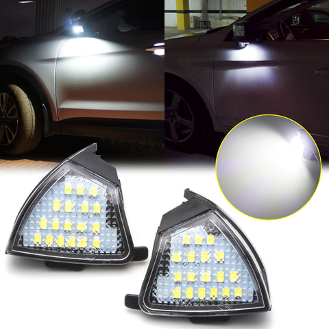 LED Side Mirror Puddle Light Assembly for Volkswagen Golf 5 Mk5 MKV Passat Jetta Eos, 18-SMD White Super Bright LED Side Under Mirror Puddle Lamp Rear View Mirror Puddle Light