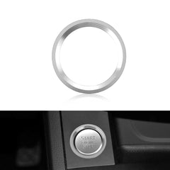 Aluminum Keyless Start Engine Stop Push Button Surrounding Ring Decoration Cover Trim Compatible with Audi A4 A5 A6 A7 Q5, etc (Silver)