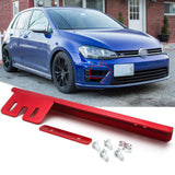 Black / Red Aluminum Front Bumper License Plate Relocator Mounting Bracket Holder Bar Universal