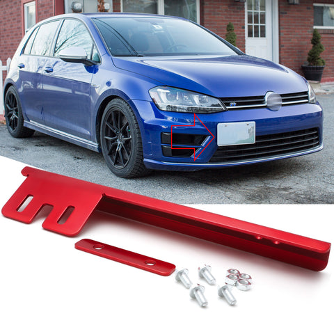 Black / Red Aluminum Front Bumper License Plate Relocator Mounting Bracket Holder Bar Universal