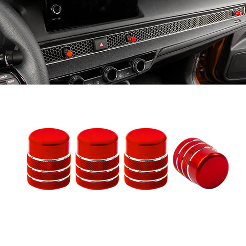 4pcs Centre Console Air Vent AC Outlet Switch Knob Cover Trim, Sporty Red, Compatible with Honda Civic 11th Gen 2022