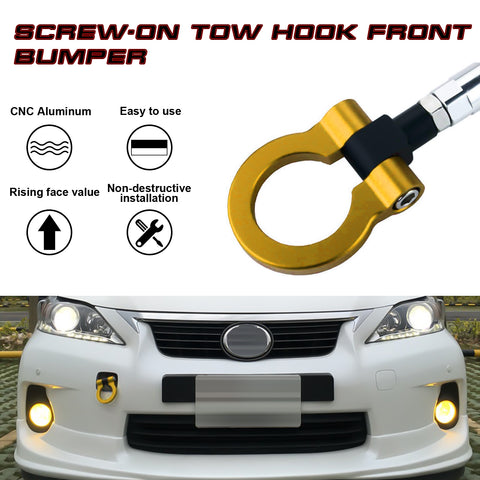 Gold Aluminum Anodized Race Sporty Track Style Tow Hook Exact For Lexus IS RC