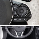 Set Carbon Fiber Style Interior Dashboard Instrument Side Air Vent Frame Steering Wheel Accessories Cover Trim Combo Kit, Compatible with Toyota Rav4 2019-2024