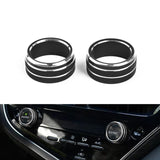 2pieces Black AC Climate Control Knob Ring Cover Trim For Toyota Camry 2021-up