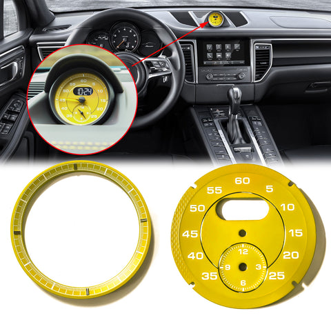 Guard Red / Racing Yellow Dial Gauge Face Cover Trim Sporty Chrono Decorative Overlay for Porsche Macan Boxster Cayman 991