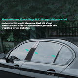 Door Window Pillar Post Genuine KK Vinyl Decal, Overlay Pre-Cut Cover Sticker, Compatible with BMW 5-Series F10 2010-2017 (4 Doors Only) -Carbon Fiber Pattern