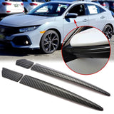 Carbon Fiber Print Rear view Side Door Mirror Pillar Cover Strip Decoration Trim for Honda Civic 10th Gen Sedan 2016 2017 2018 2019 2020