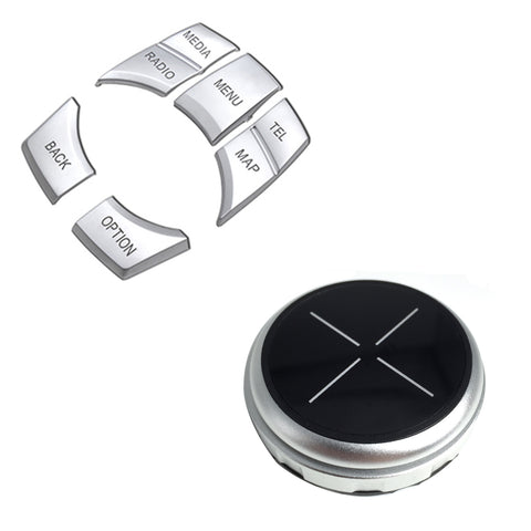Set of Silver Multi-Media IDrive Button Cover Trim For BMW 2 3 4 5 Series X5 X6