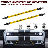 2pc Adjustable 7.87'' Front Bumper Lip Splitter Diffuser Strut Rod Tie Bars Compatible with Most Vehicles [Gold]