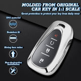 Silver TPU Full Cover Smart Key Fob Case For Chevrolet Camaro Malibu Cruze Spark