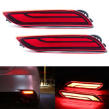 2pcs Rear Bumper Reflector LED Brake Tail Turn Signal Light for Toyota Camary 2018 2019 2020 2021 2022, Red Lens