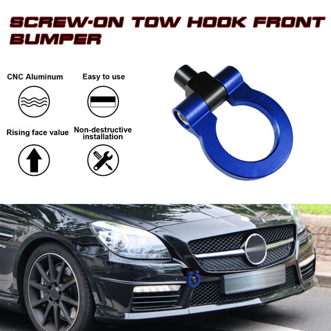 Blue Metal Track Racing Style Aluminum Tow Hook For Mercedes Benz C E S M GLA GLK