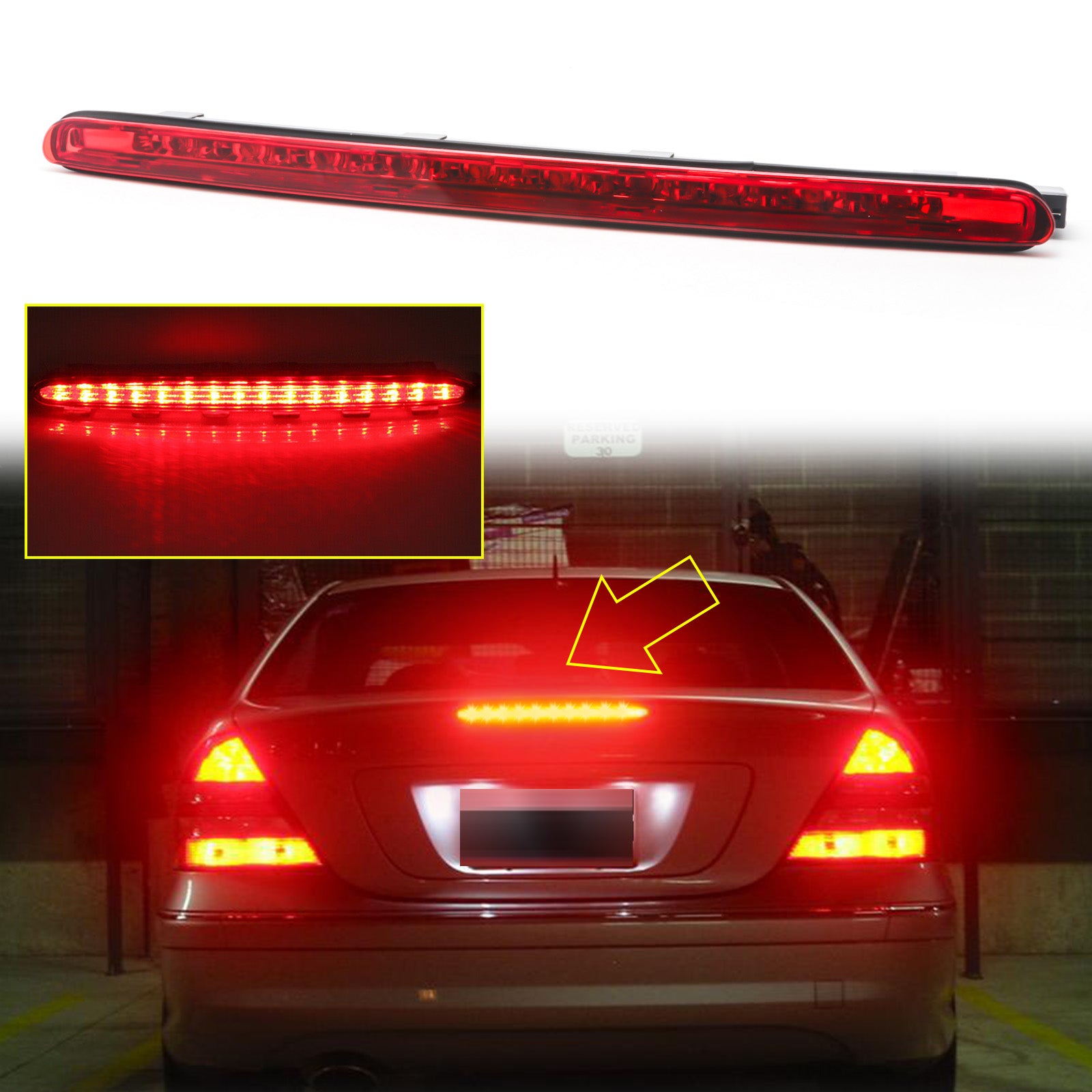 3 Eme Stoplicht Hintere Band Rote LED für Mercedes Klasse C W203  A2038201456 3306432337798