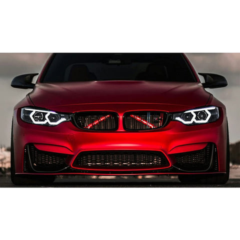 Front Grille Insert Trims Stripes, Front Center Kidney Grilles Trim Compatible with BMW 3 Series G20 G21 2020-2022 (Red)