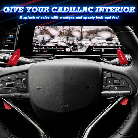 Red Alloy Steering Wheel Paddle Shifter Extension For Cadillac CT4 CT5 XT4 XT6