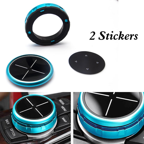 Multimedia Knob Controller Wheel Replacement Cover For BMW 1 3 5 Series X1 X3 X5 X6 iDrive [Silver/Blue/Gold/Rose Gold]