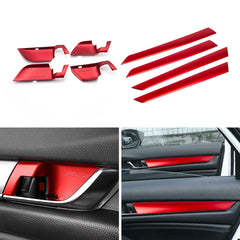 Red Door Panel Armrest Stripes Handle Bowl Cover Trims For Honda Accord 2018-22