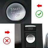 Aluminum RS Style Keyless Start Engine Stop Push Button Stickers Cover Trim Compatible with Audi A4 A5 A6 A7 A8 Q5 S4 S5 S6 S7 S8 RS4 (Silver)