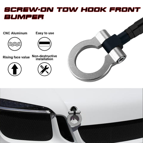 Silver Track Racing Style Aluminum Tow Hook For Porsche Carrera 911 991 2014-up
