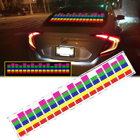 Multi Color Auto Sound Music Beat Activated Car Stickers Equalizer Glow LED Light Audio Voice Rhythm Lamp 27.63" x 6.53" / 70cm X 16cm