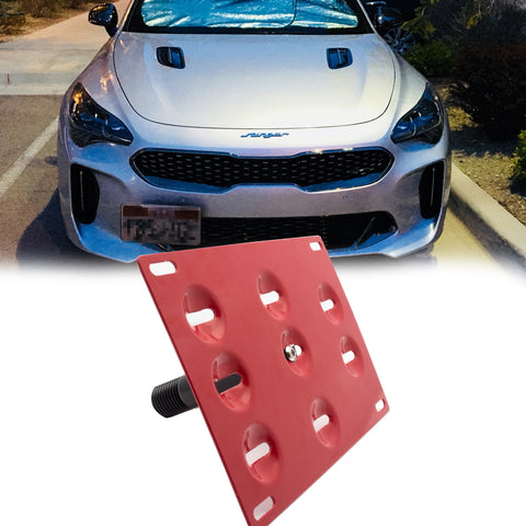 Black / Gold / Red 1 Set Sporty Racing Front Tow Hook License Plate Bumper Mounting Bracket Fit for Kia Stinger 2018+