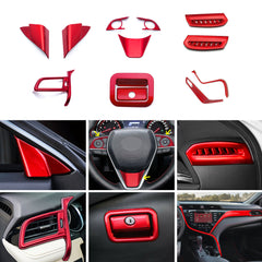 Red AC Air Vent A-Pillar Steering Wheel Console Strip Trim For Camry 2018-2024