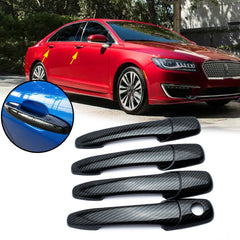 Carbon Fiber Pattern Car Door Handle Cover Trim Guard for Lincoln MKX MKZ 2007-2012